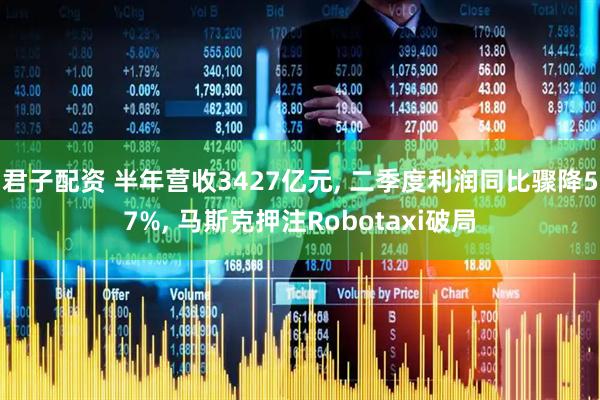 君子配资 半年营收3427亿元, 二季度利润同比骤降57%, 马斯克押注Robotaxi破局